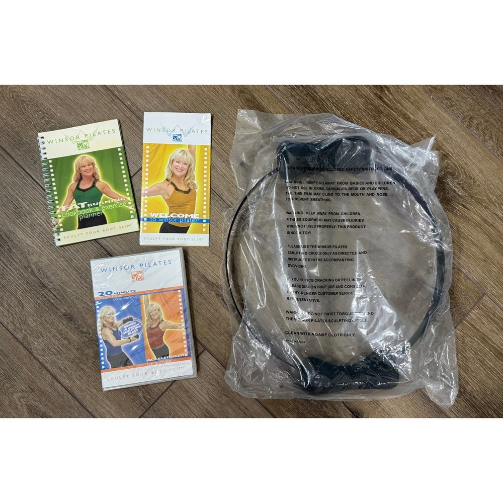 Winsor Pilates Body Sculpting Circle Ring DVD Set Exercise Kit Cookbook